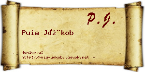 Puia Jákob névjegykártya